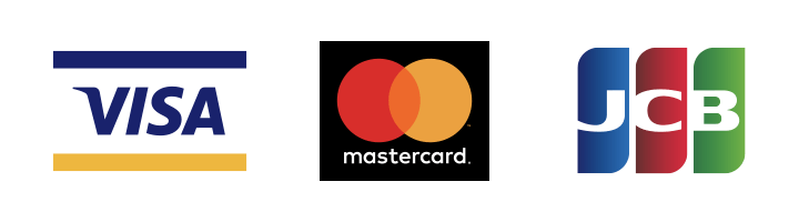 クレジットカード対応 Visa・Mastercard・JCB