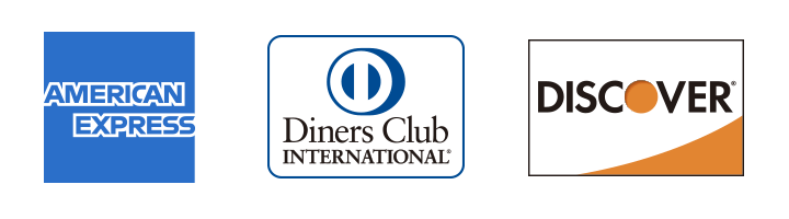 クレジットカード対応 American Express・Diners Club・Discover